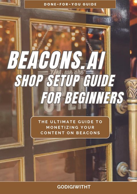 Cover of the Beacons.ai Shop Setup Guide for Beginners